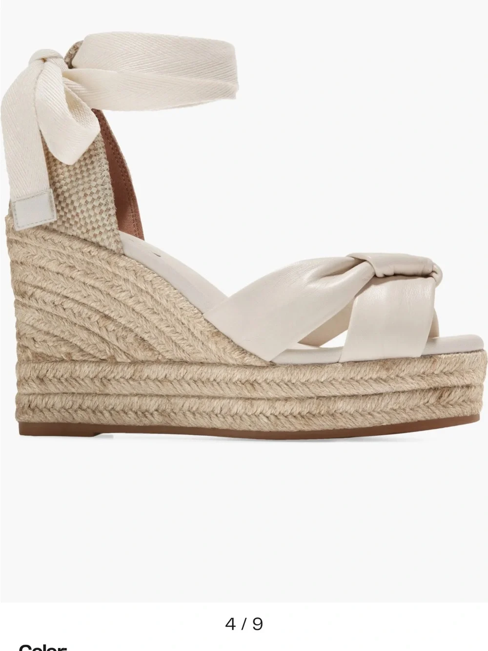 Cole Haan® Cloudfeel Hampton espadrille wedge Sandals.New Sz 10B Creme Color